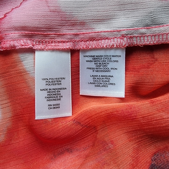 Jones New York Sheer Floral Lightweight Flowy Blouse - Picture 7 of 9